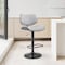 Armen Living Leland Adjustable Gray Faux Leather and Black Finish Bar Stool LCLEBABLGR - alternate 5